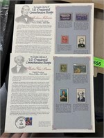 2PC US PRESIDENTIAL COMEMMORATIVE STAMP PANELS