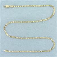 16.5 Inch Diamond Cut Rope Link Chain Necklace  in