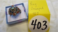 COLOURFUL RING STAMPED 925