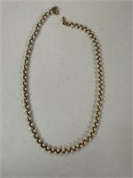 VTG COSTUME FAUX PEARL GOLD TONE NECKLACE