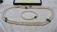 PEARL-TYPE NECKLACE W/MATCHING BRACELET