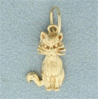 Cat Charm in 14k Yellow Gold