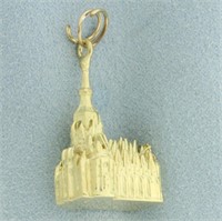 Italian Made Cathedral Pendant or Charm in 18k Yel
