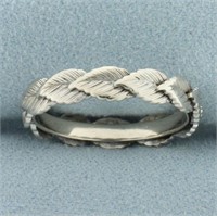 Leaf Nature Design Eternity Band Ring in 14k White