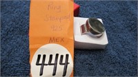 RING STAMPED 925 MEX FLAT SILVER DISC TOP