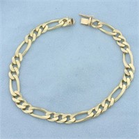 Mens Figaro Link Bracelet in 14k Yellow Gold