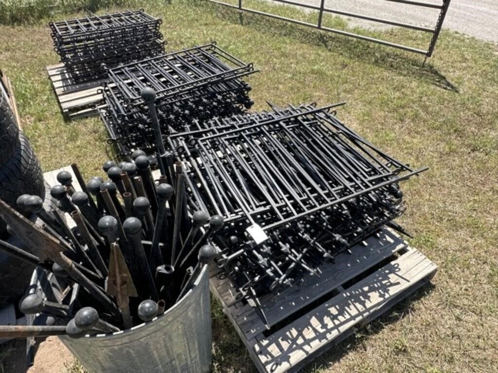 Black Metal Fence Sections & Posts