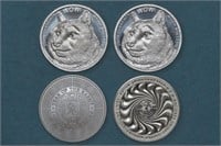 4 - 1ozt Silver .999 (4ozt TW) Rounds