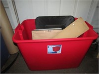 Large Red Tote of Various Home Decor