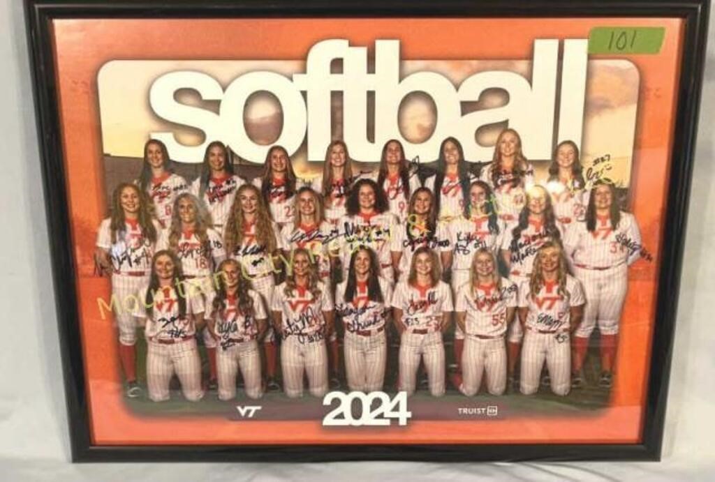 Autographed team poster of the 2024 VT SB Team