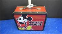 MICKEY MOUSE METAL LUNCH BOX W/ DISNEY FIGURINES