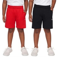 2-Pk Champion Boy's XL Short, Black and Red Extra