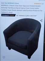 WOMACO 2 Pcs Club Chair Slipcover Stretch grey