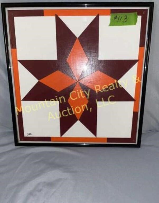 Barn Quilt in Hokie Colors - 12" by 12"