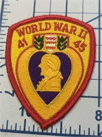 USA made iron-on military patch WWII purple heart