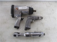 3/4" Impact Wrench, Air Drill, 3/8" Dr. Ratchet
