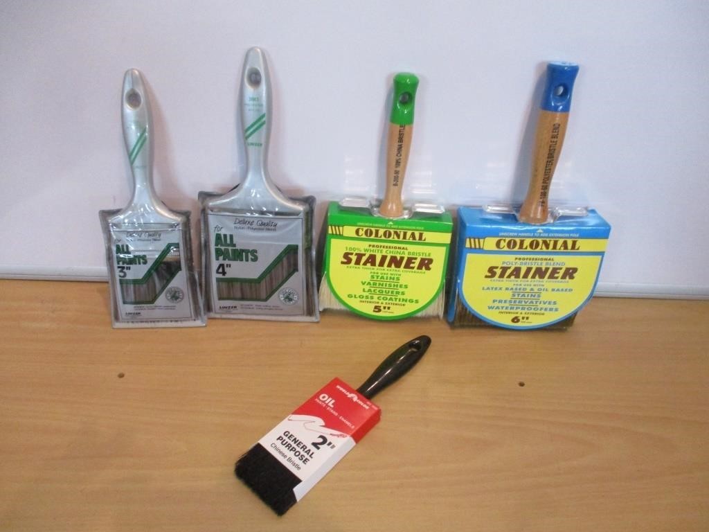 5 New Mixed Sized Paint Brushes