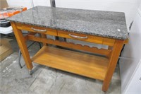 Marble Top (Cracked) table with Casters