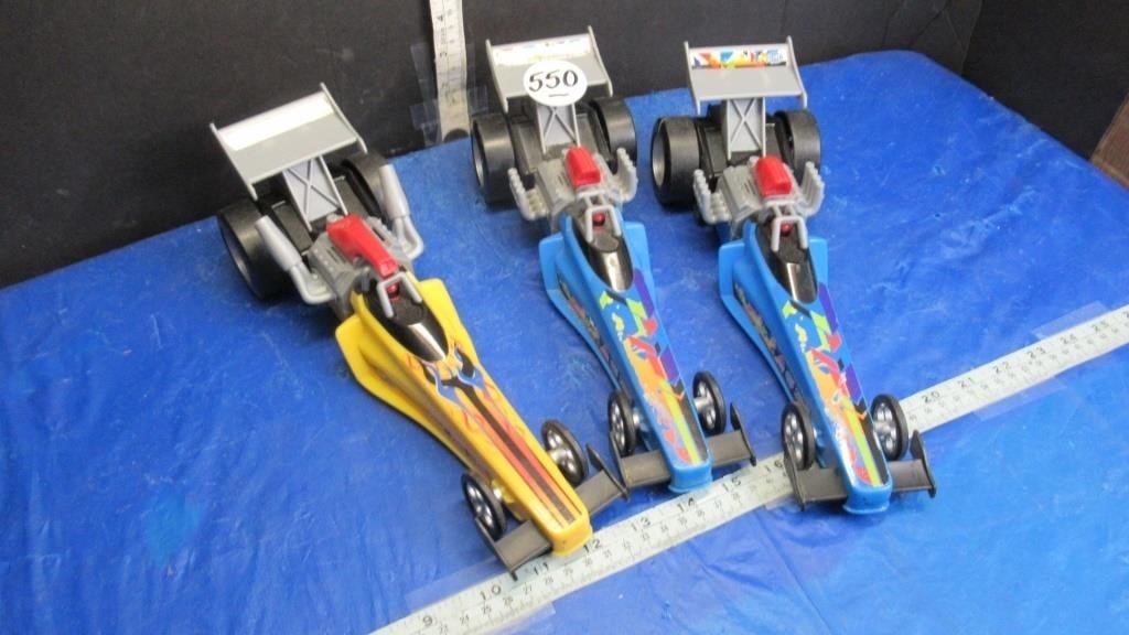 3 MATTEL FISHER PRICE DRAGSTERS X 3