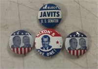 (4)POLITICAL BUTTON PINBACKS