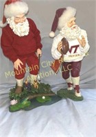 Pair of Virginia Tech Christmas Santas