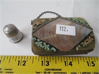 Oyster Shell Coin Purse & Thimble