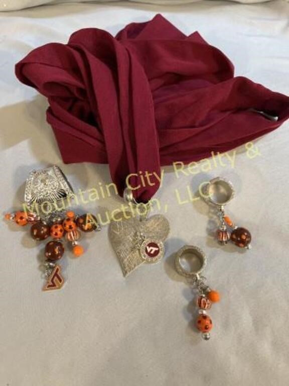 Scarf with VT charm and 3 additional charms
