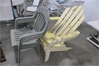 Adirondack & 2 Plastic Chairs