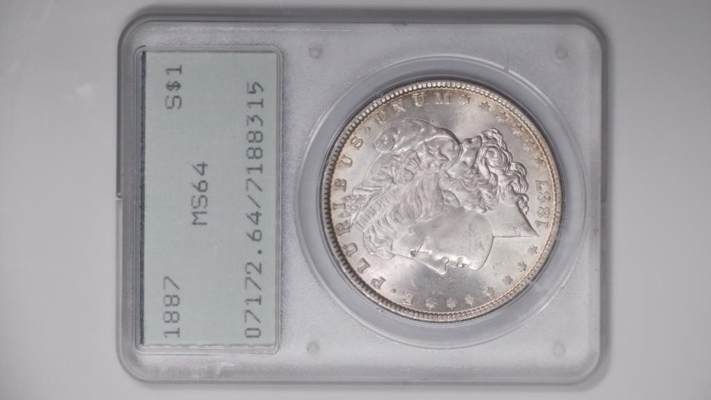1887 Morgan Silver Dollar PCGS MS64 OGL