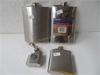 Four Stainless Steel Flasks