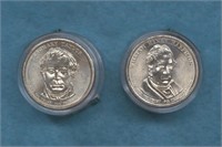 2 Presidental Gold $ UNC 12 Coin Rolls