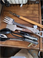 large lot of utensils