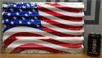 18 x 11.5" wavy metal American flag sign