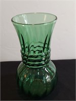 Emerald Green Swirl Optics Vase Vintage Anchor
