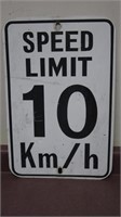 Steel 10 Km Speed Limit Sign