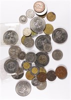 GROUP LOT OF VARIOUS FOREIGN COINS