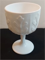 Pristine Opal Milk Glass Goblet Vase Ftd 1975