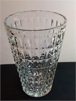 Vintage E O Brody Geometrical Pattern Vase Clear