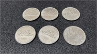 6 Canadian 1975,1976,1980 Dollars