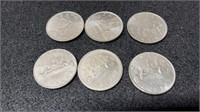 6 Canadian 1975,1977,1984,1986 Dollars