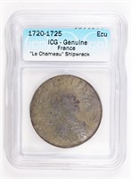 1720-1725 FRANCE LOUIS XF SHIPWRECK SILVER COIN