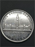 1939 Canadian Parliament Silver Dollar