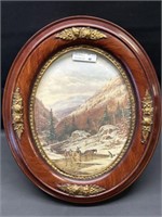 Antique Oval Floral frame History on back