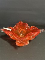 Vintage heavy Murano Red/Orange Art Glass server