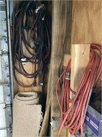 Yard tools lot/cords/carpet lot