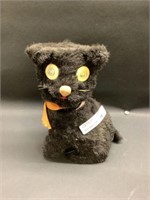 Vtg Working Wind Up Black Cat Hologram eyes