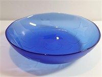 Field Of Stars Blue Glass Bowl. Outer Surface Is