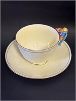 Crown Staffordshire cup and saucer with floral