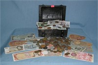 Estate collection of world coins and currency