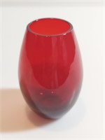 Small Hand Blown Bud Vase Selenium Ruby Red Glass